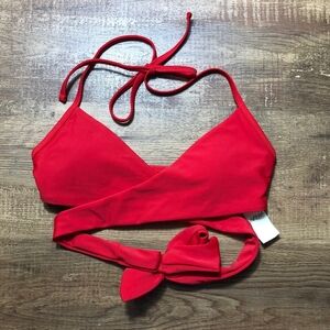 Aerie Red Bikini Top